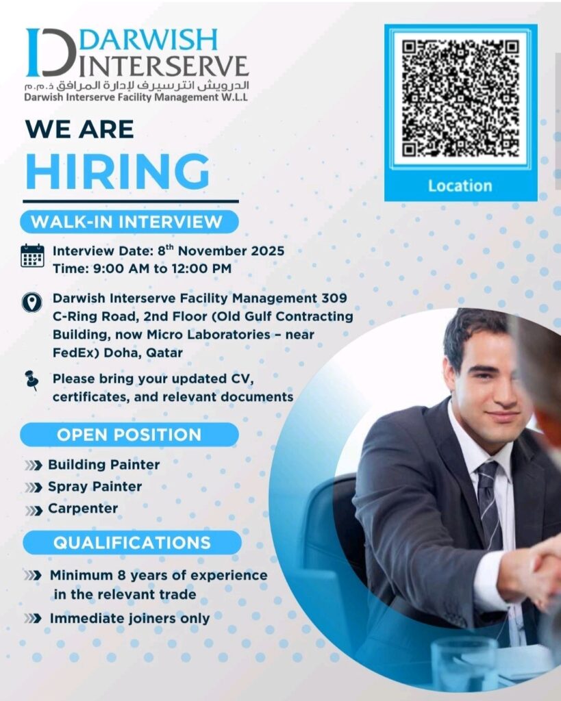 Darwish Interserve Facility Management is Hiring: Apply for Technical Jobs in Qatar