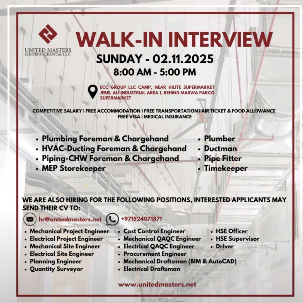 Your Gateway to a Premier Career: United Masters Electromechanical LLC Hosts Massive Walk-In Interview