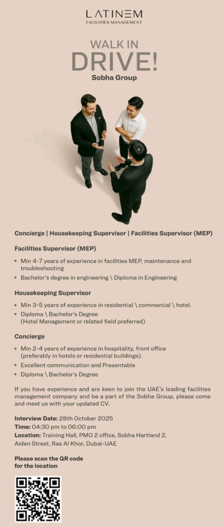 Your Gateway to a Premier Career: Sobha Group Walk-In Drive in Dubai