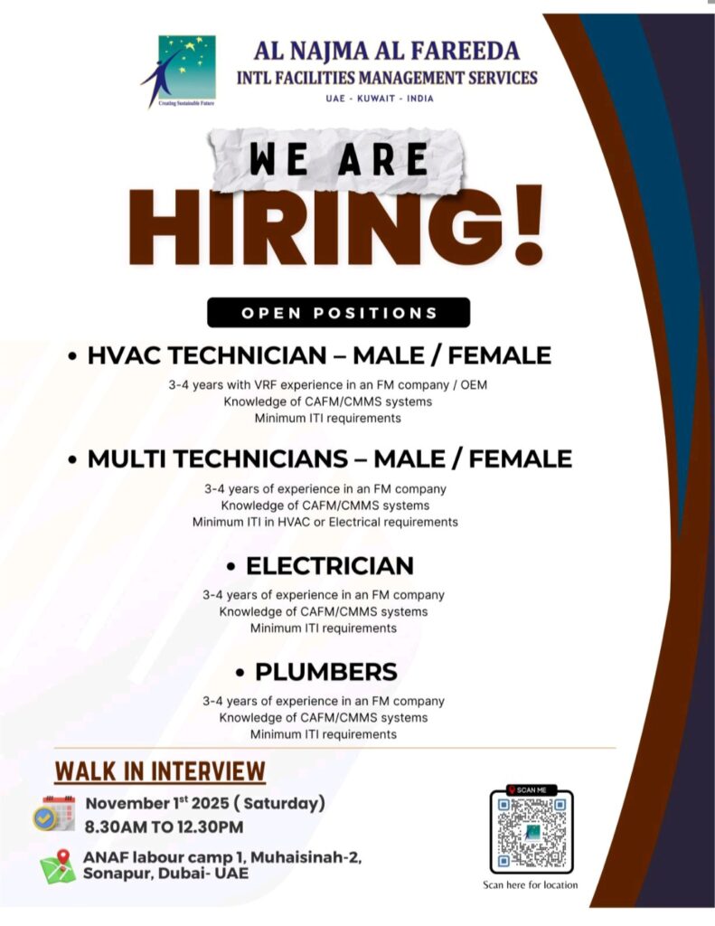 Al Najma Al Fareeda Hosts Walk-In Interviews in Dubai