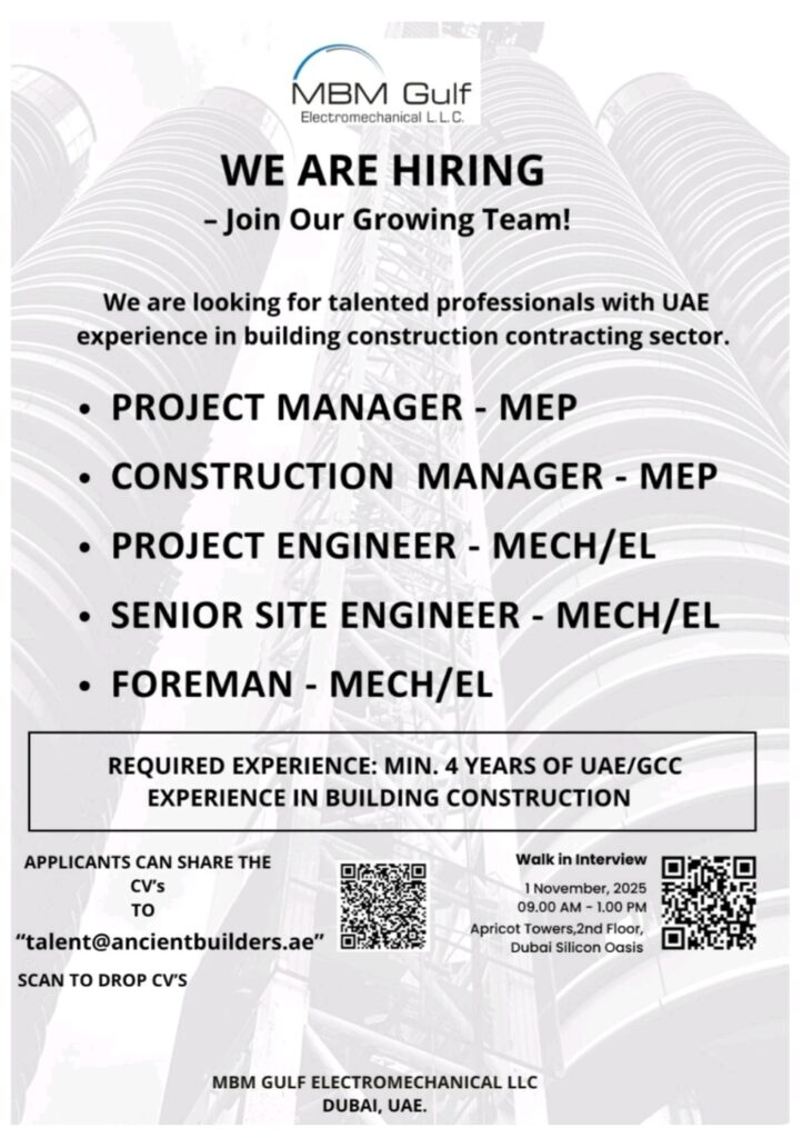 Your Chance to Build a Career in Dubai: MBM Gulf is Hiring!