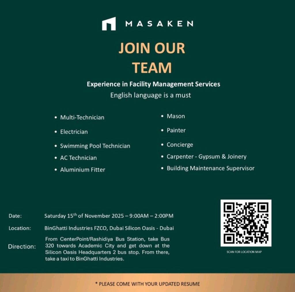 Your Chance to Build a Career with BinGhatti: Facility Management Open Day in Dubai