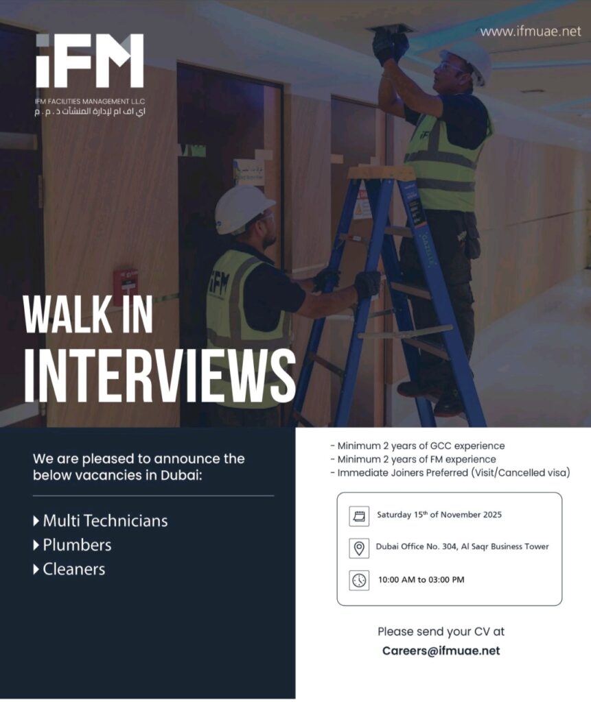Unlock Your Career in Facilities Management: iFM UAE Announces Multiple Job Openings