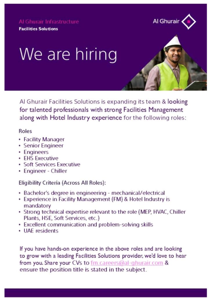 Al Ghurair Facilities Solutions Launches Urgent Hiring Drive in Dubai