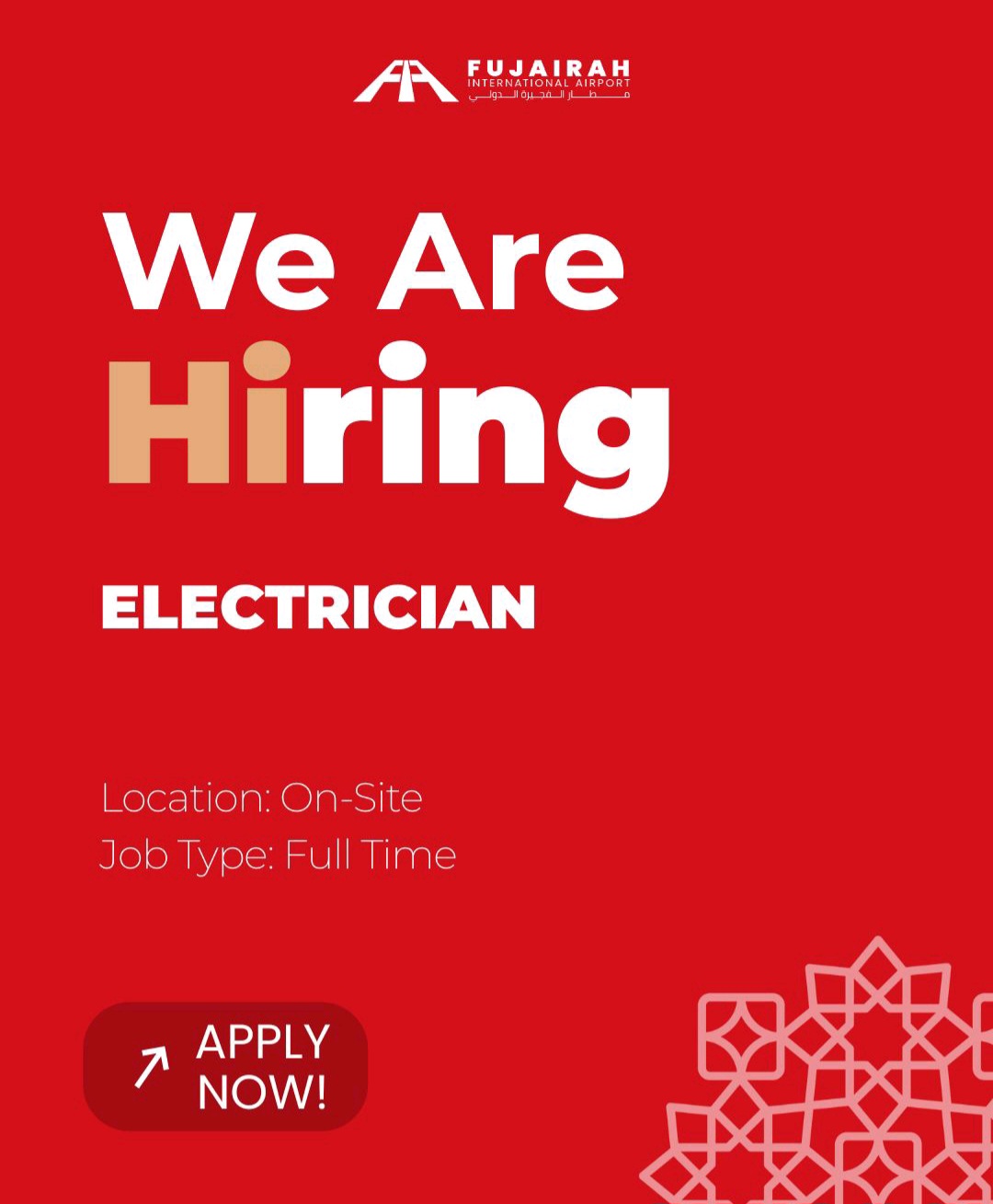 Job Opportunity at Fujairah International Airport