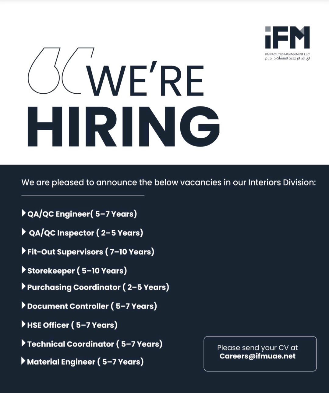 Unlock Your Career in Facilities Management: iFM UAE Announces Multiple Job Openings