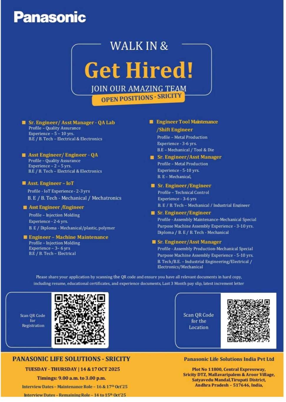 Your Dream Career Awaits: Panasonic Life Solutions is Hiring