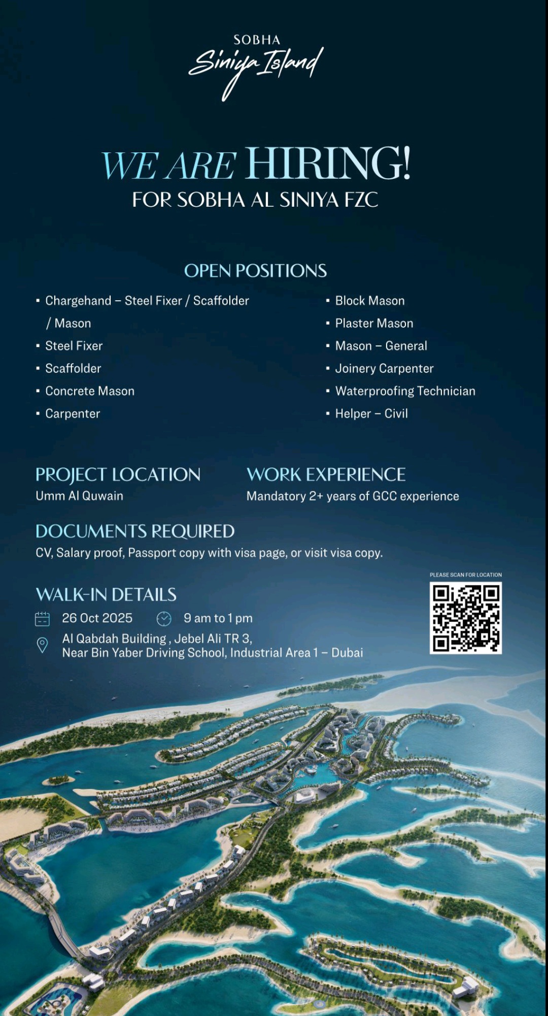 Build Your Career in Luxury: Sobha Siniya Island Hosts Walk-In Interviews in Dubai