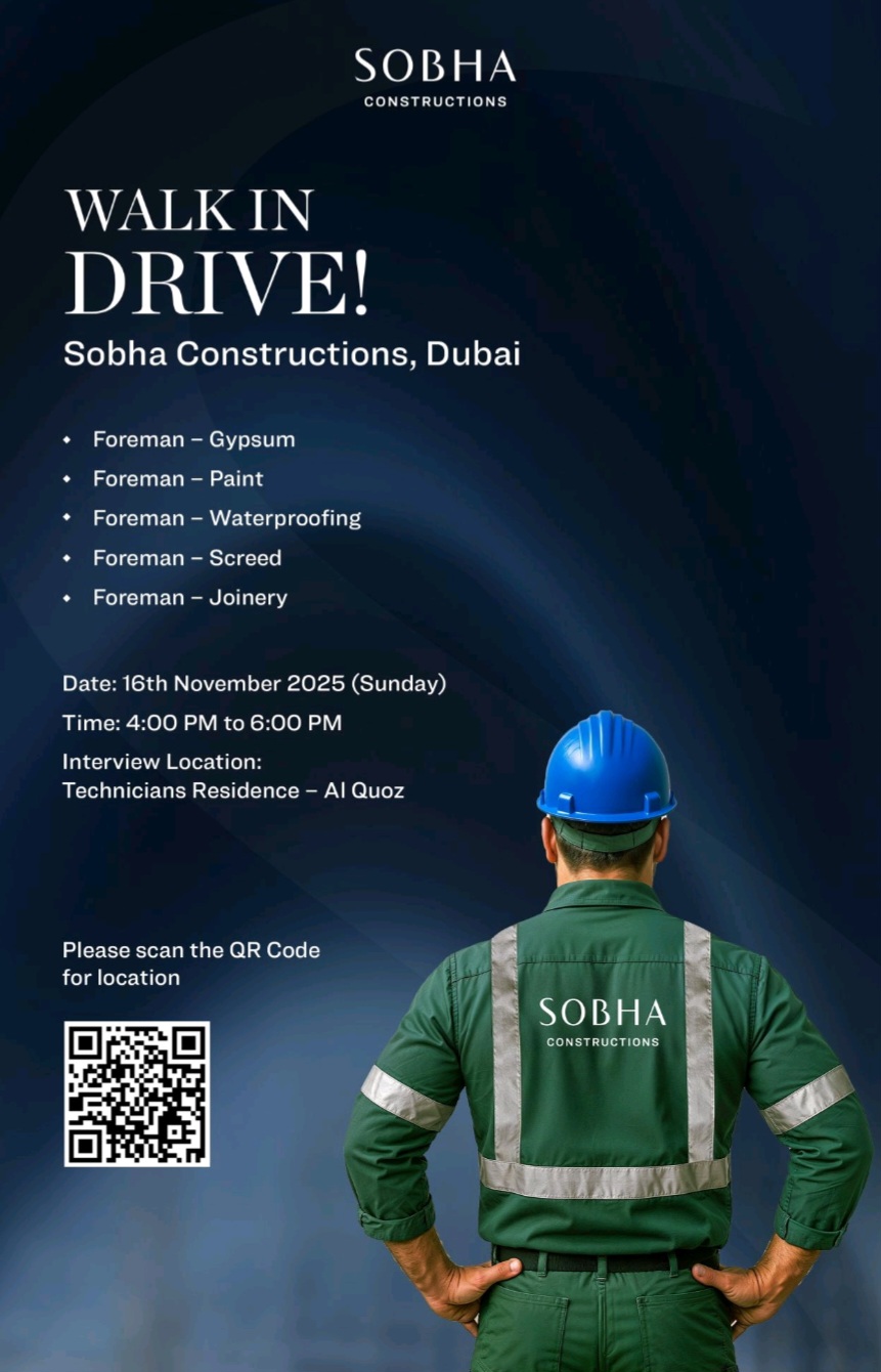 Sobha Constructions Hosts Foreman Walk-In Drive in Dubai